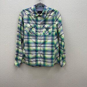 Marmot Plaid Long Sleeve Button Up Shirt H58550 Womens size Medium